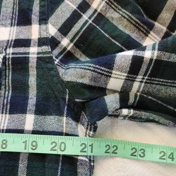 Weatherproof Shirt, Mens Size Medium Green Blue White, Flannel, Plaid, Button Up - Picture 11 of 12
